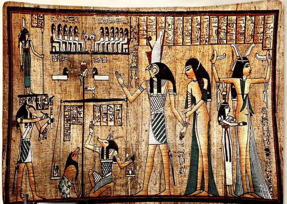 tapiz templo maat osiris