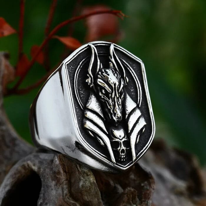 anillo egipcio relieve anubis 2