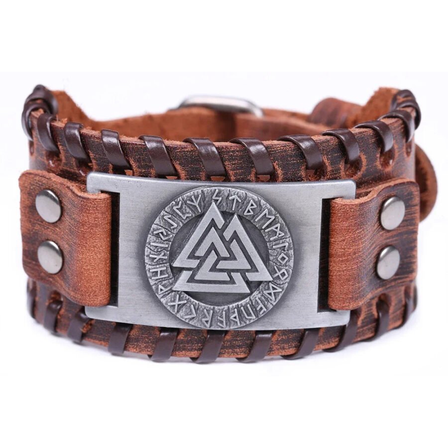 brazalete cuero vikingo