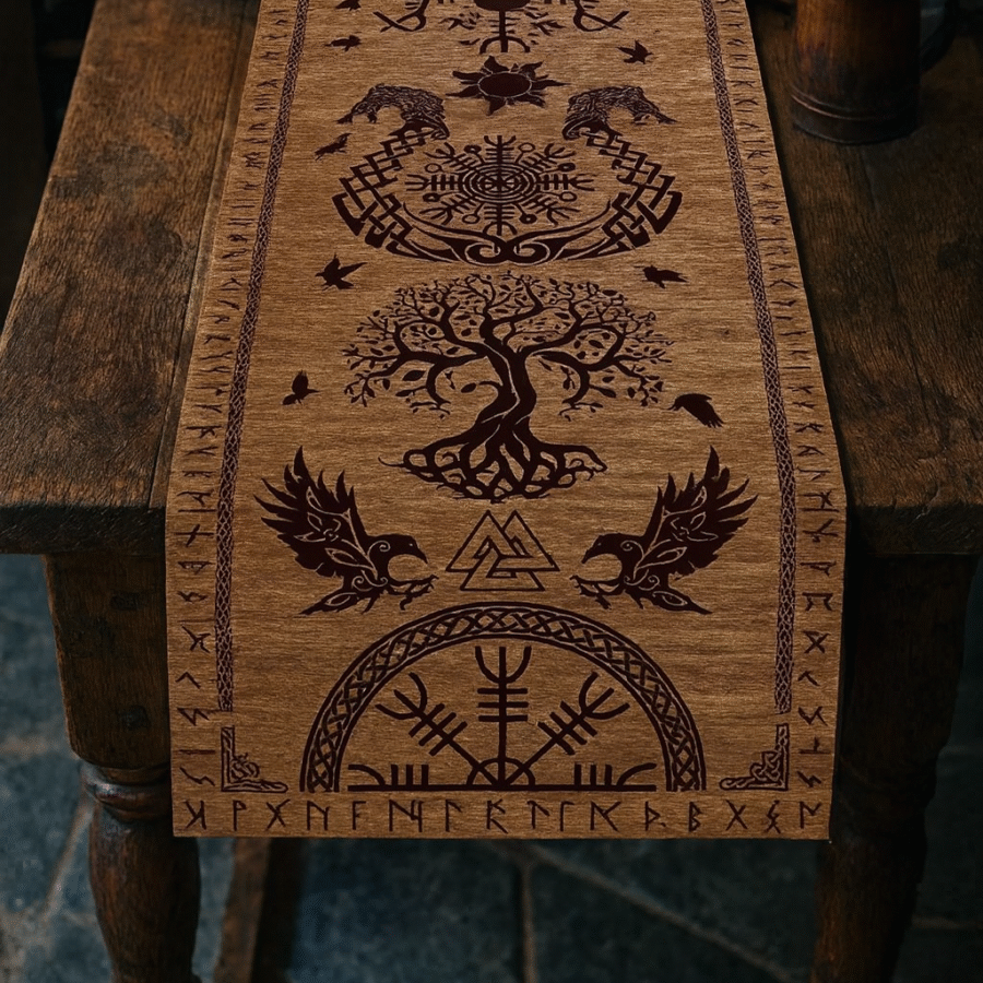 cámino de mesa vikingo marrón