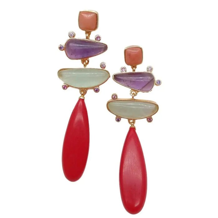 Pendientes Lagrima Roja