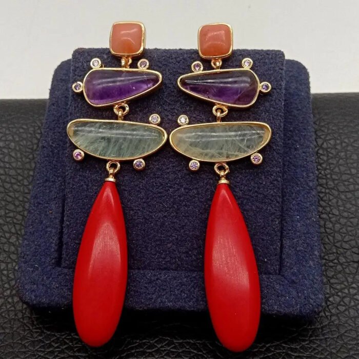 Pendientes Lagrima Roja