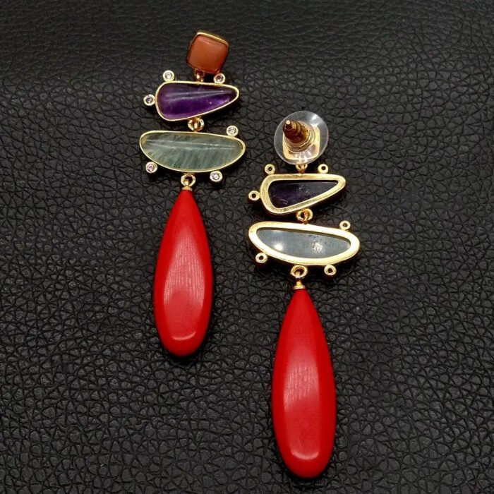 Pendientes Lagrima Roja