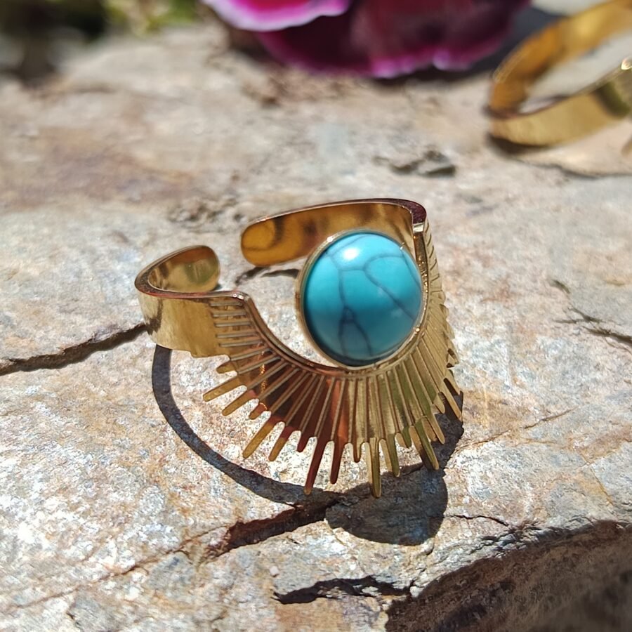 anillo amanecer turquesa
