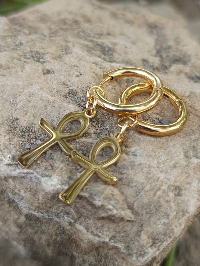 Pendientes del Ankh Dorado