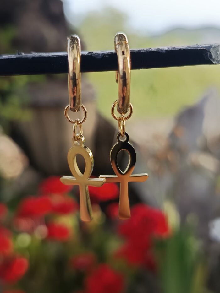Pendientes del Ankh Dorado