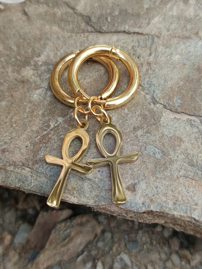 Pendientes del Ankh Dorado