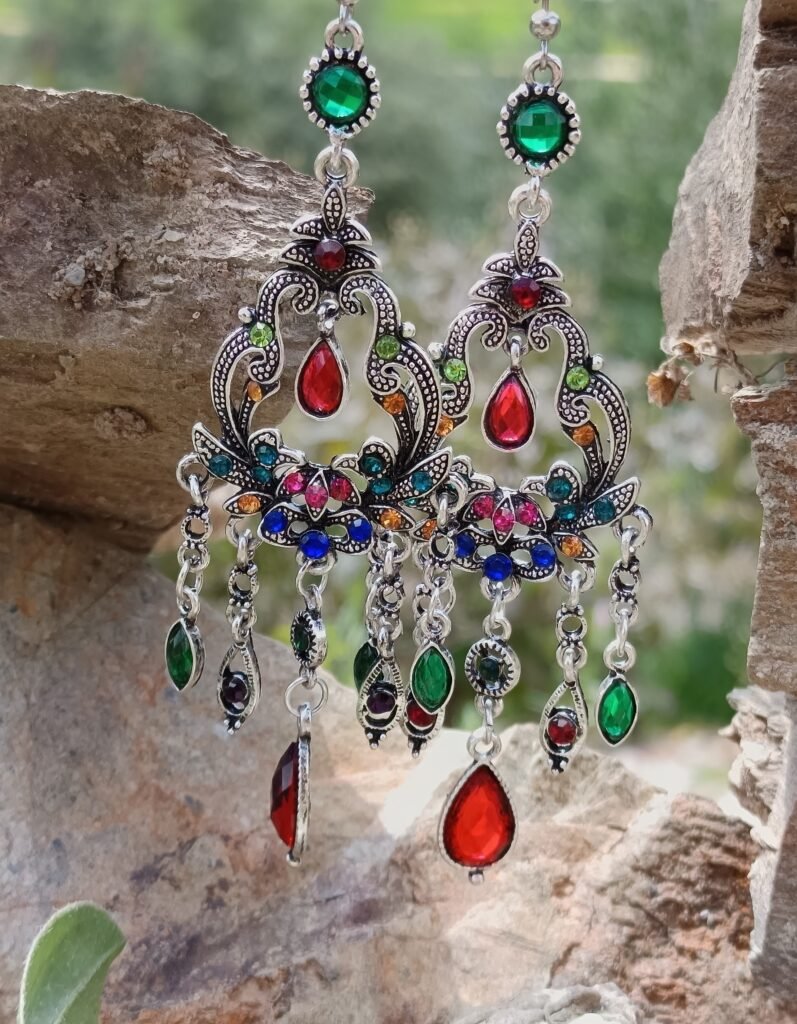 pendientes egipcios flor