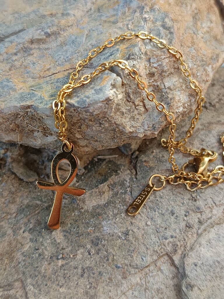 tobillera ankh dorada