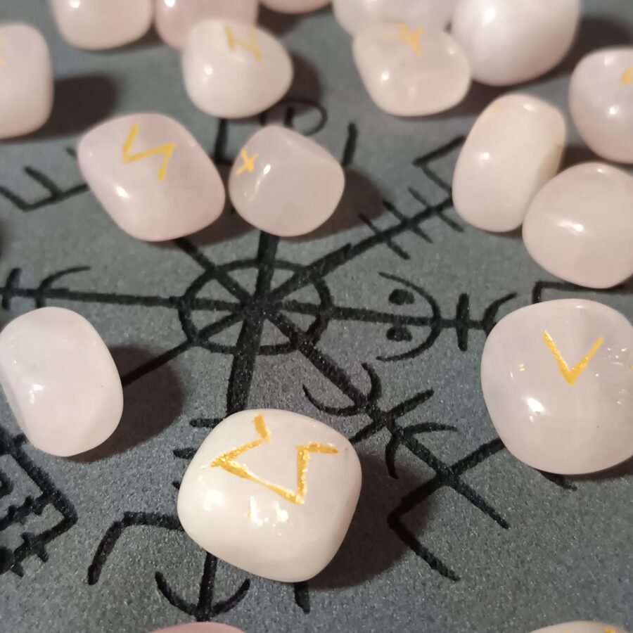 Runas Vikingas de Cuarzo Rosa Mitosphera